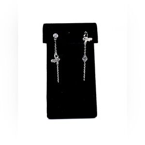 925 Sterling Silver Butterfly Stud Drop Earrings